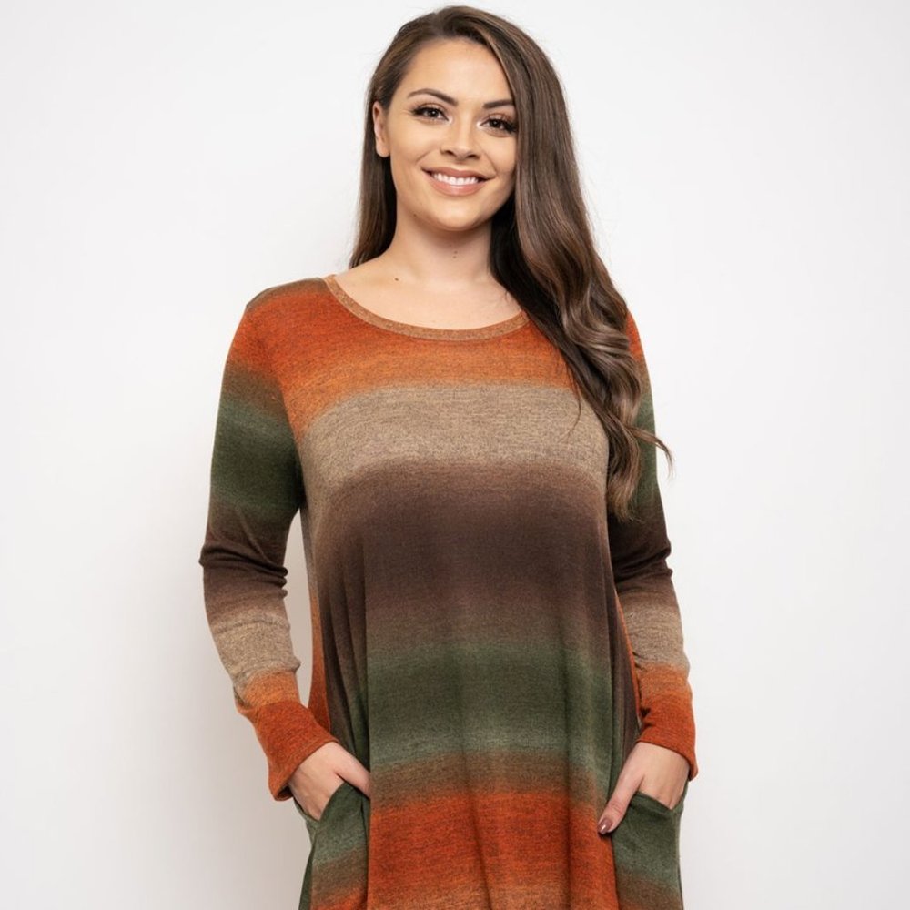 New Junior's Cute Boutique Ombre pocket dress
